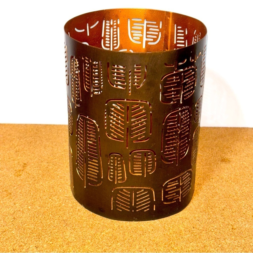 💐Scentsy Copper Tribal Trees Warmer Wrap Candle Holder
